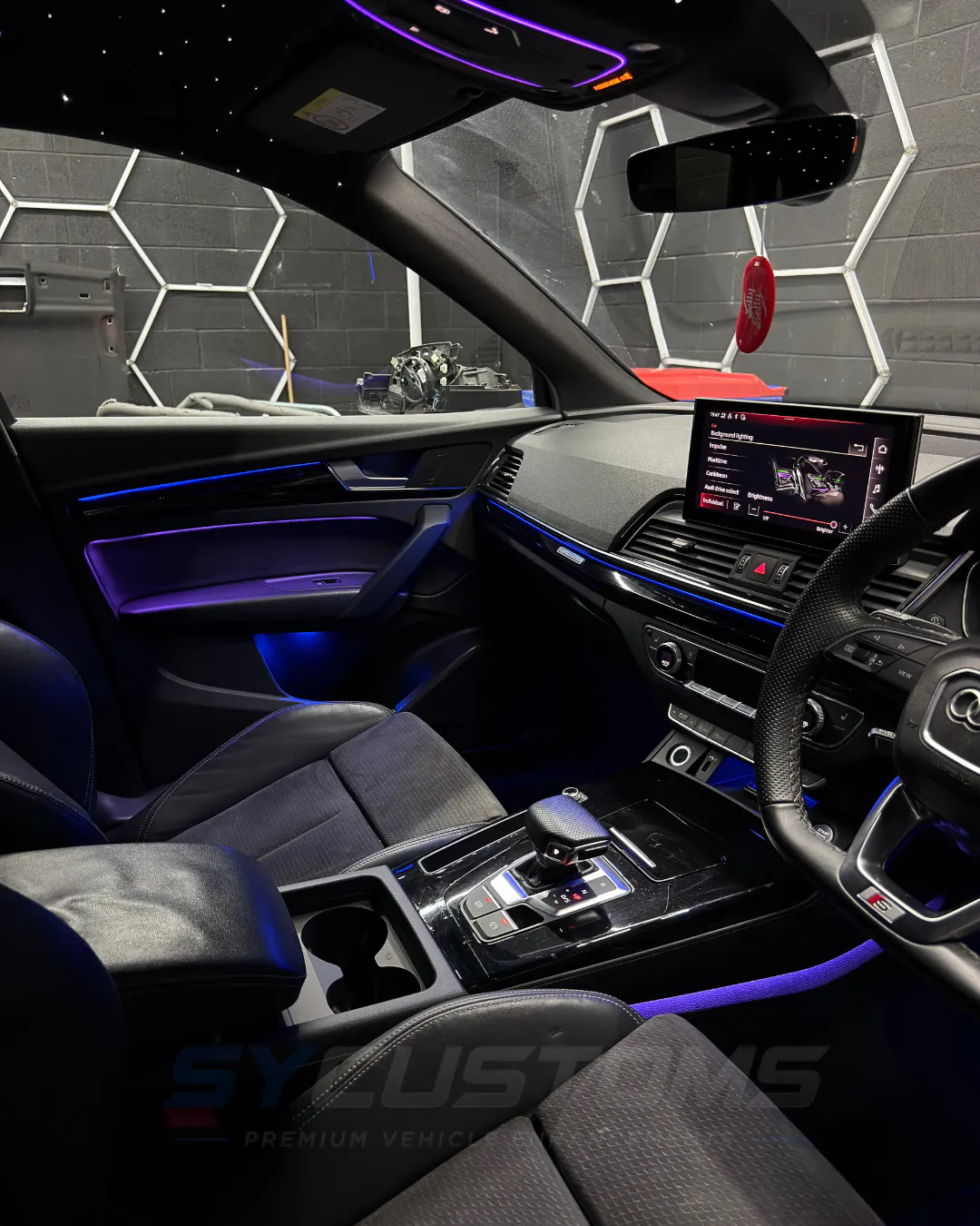Audi Q5 OEM Ambient Lighting, Starlights installation