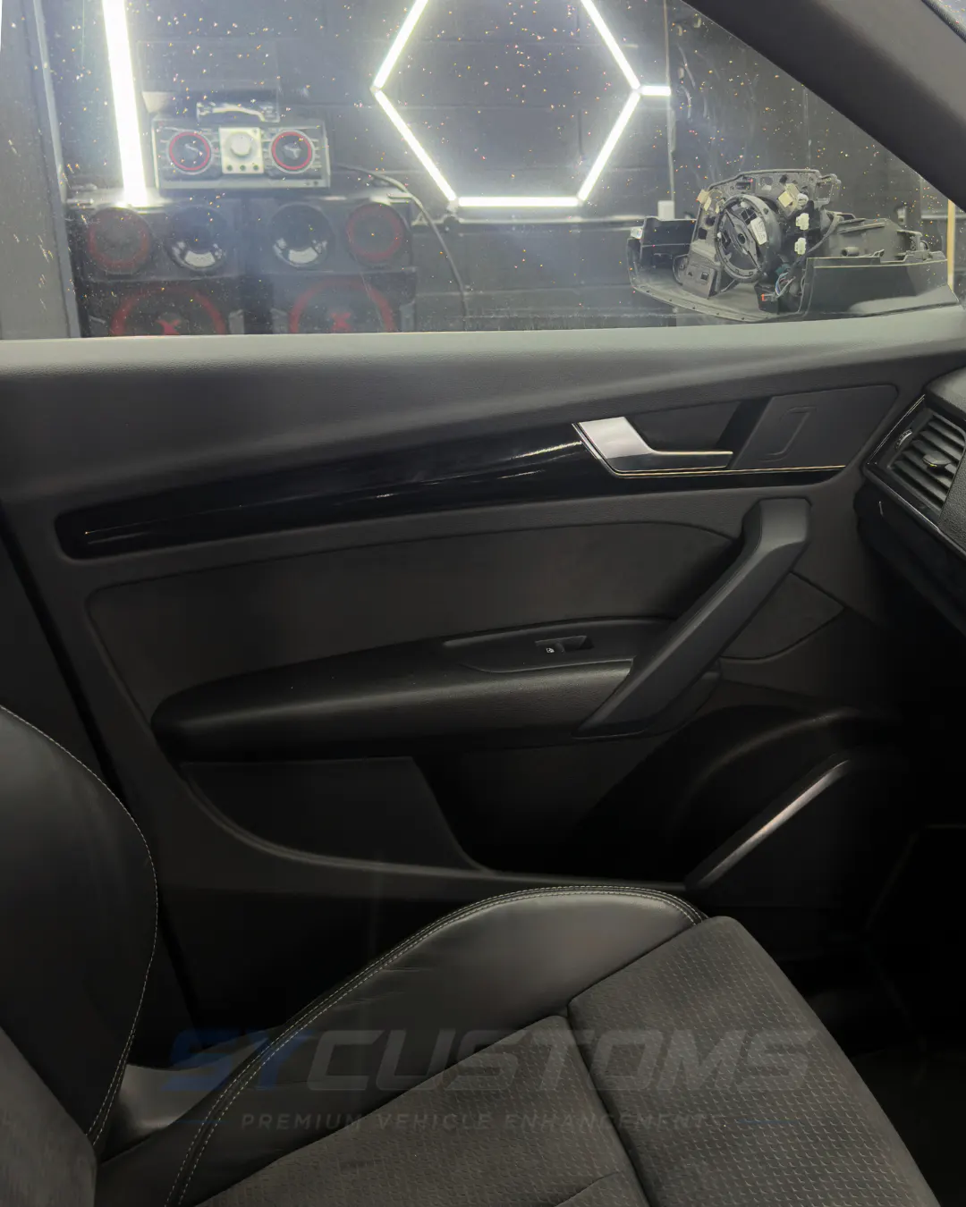 Audi Q5 after oem ambient lighting, starlights installation