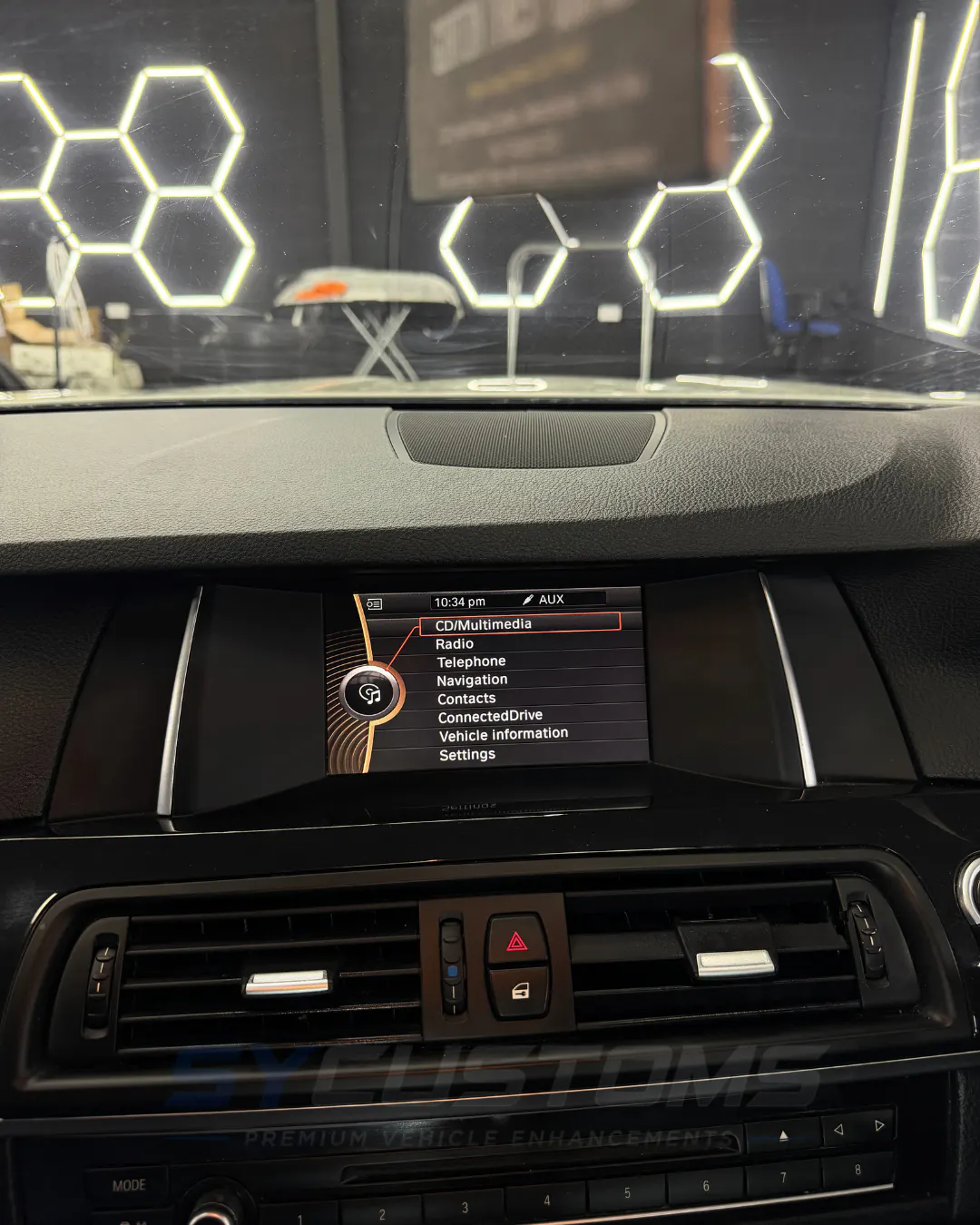 BMW 5 Series F10 before screen upgrade, digital cluster upgrade, steering wheel upgrade installation