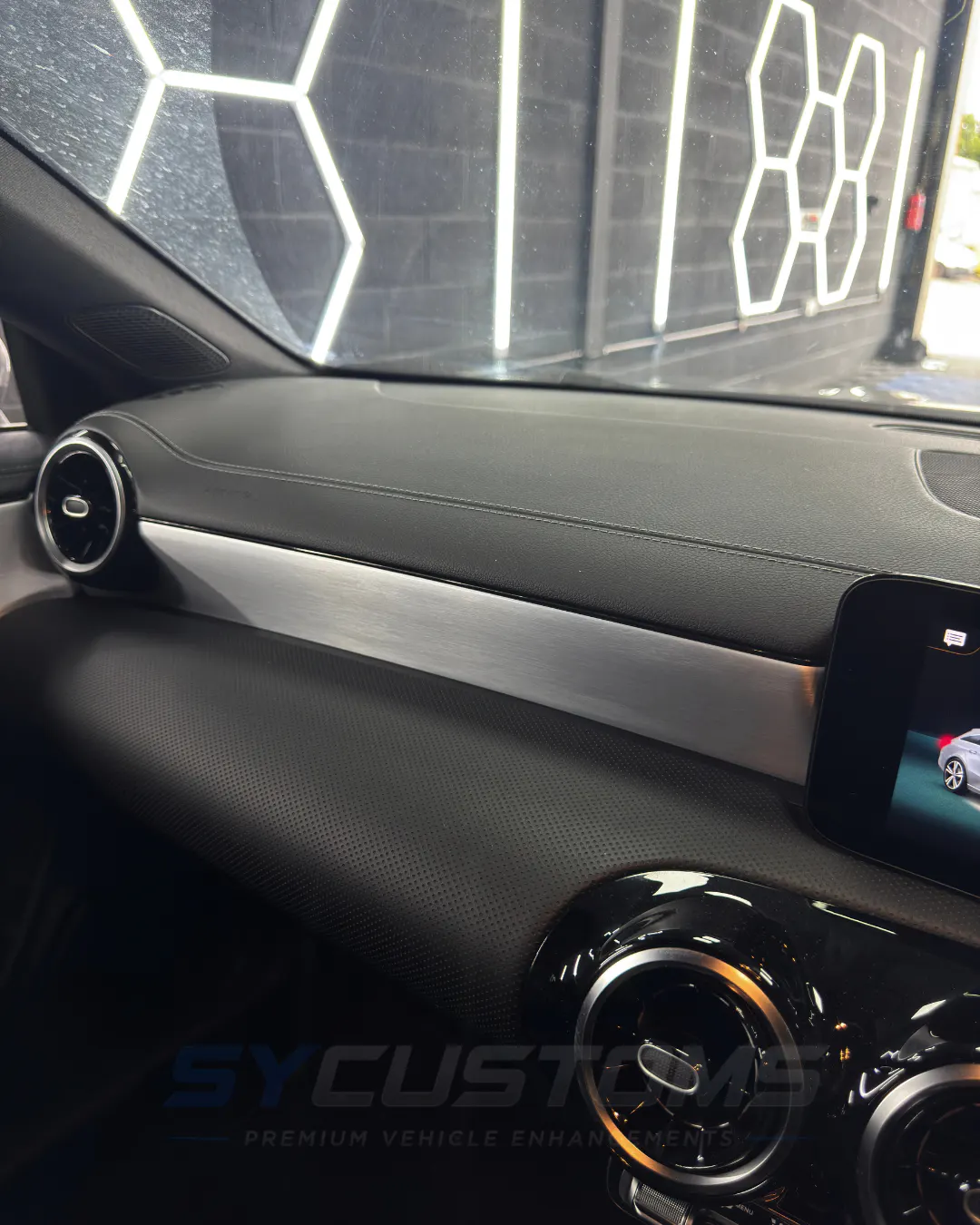 Mercedes A-Class W177 before oem ambient lighting, starlights installation