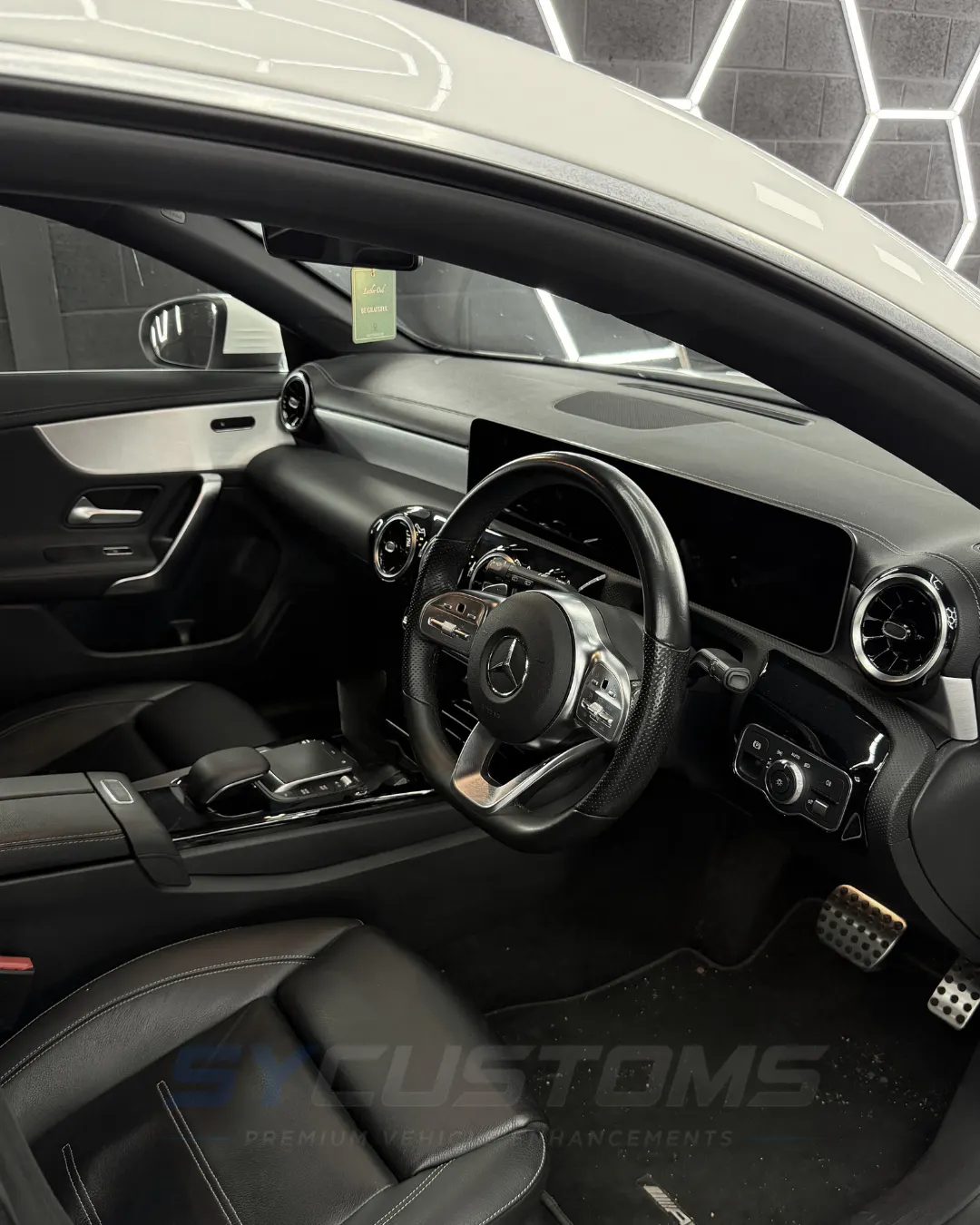 Mercedes A-Class W177 before oem ambient lighting, starlights installation
