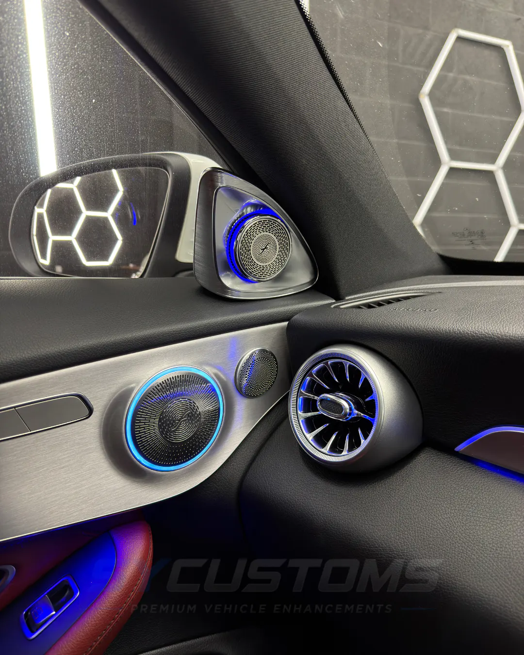 Mercedes C-Class Coupe (Facelift) OEM Ambient Lighting, Custom Steering Wheel, Car Accessories, Starlight installation