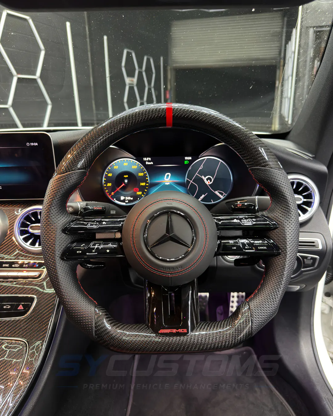 Mercedes C-Class Coupe (Facelift) OEM Ambient Lighting, Custom Steering Wheel, Car Accessories, Starlight installation