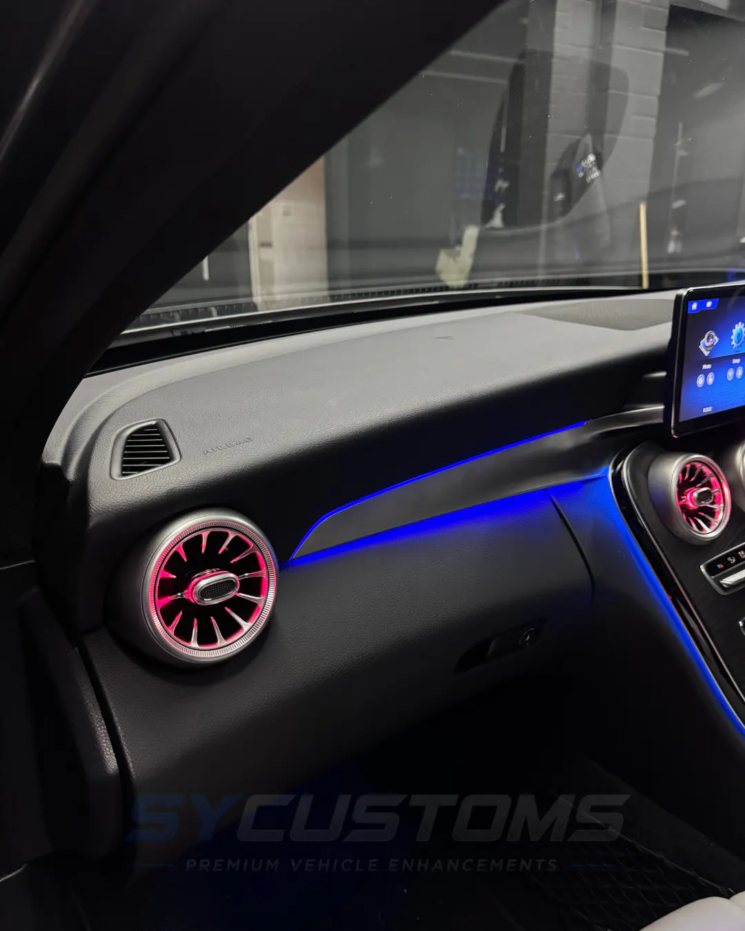 Mercedes C-Class Saloon OEM Ambient Lighting, Screen upgrade, Digital Cluster upgrade installation