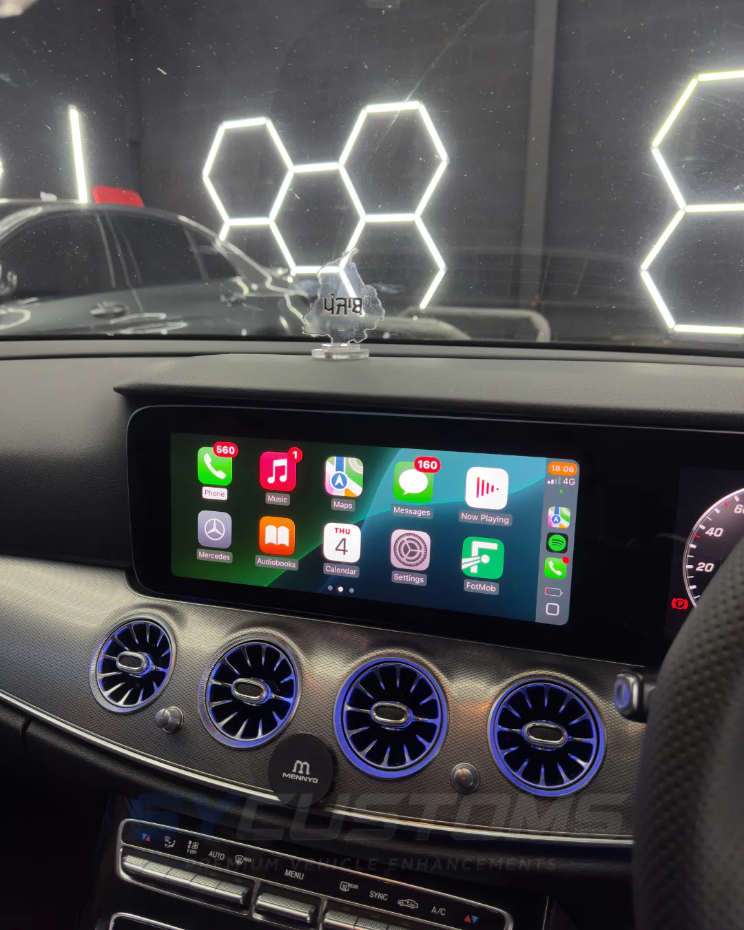 Mercedes E-Class OEM Retrofits, OEM Ambient Lighting, Car accessories, Custom Steering Wheel installation