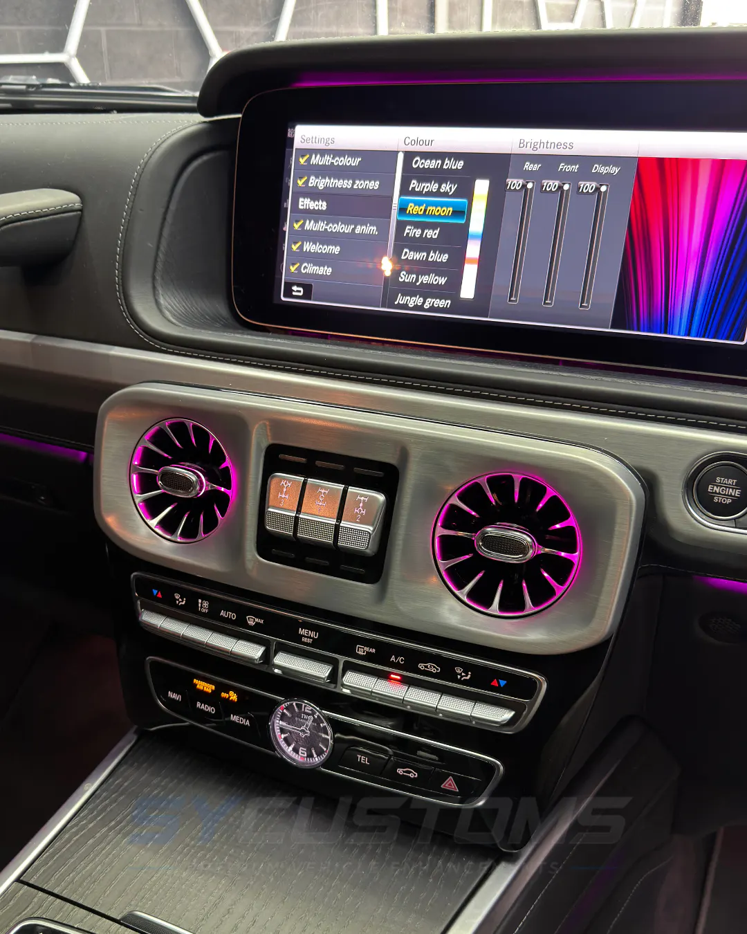 Mercedes G-Wagon after oem ambient lighting installation