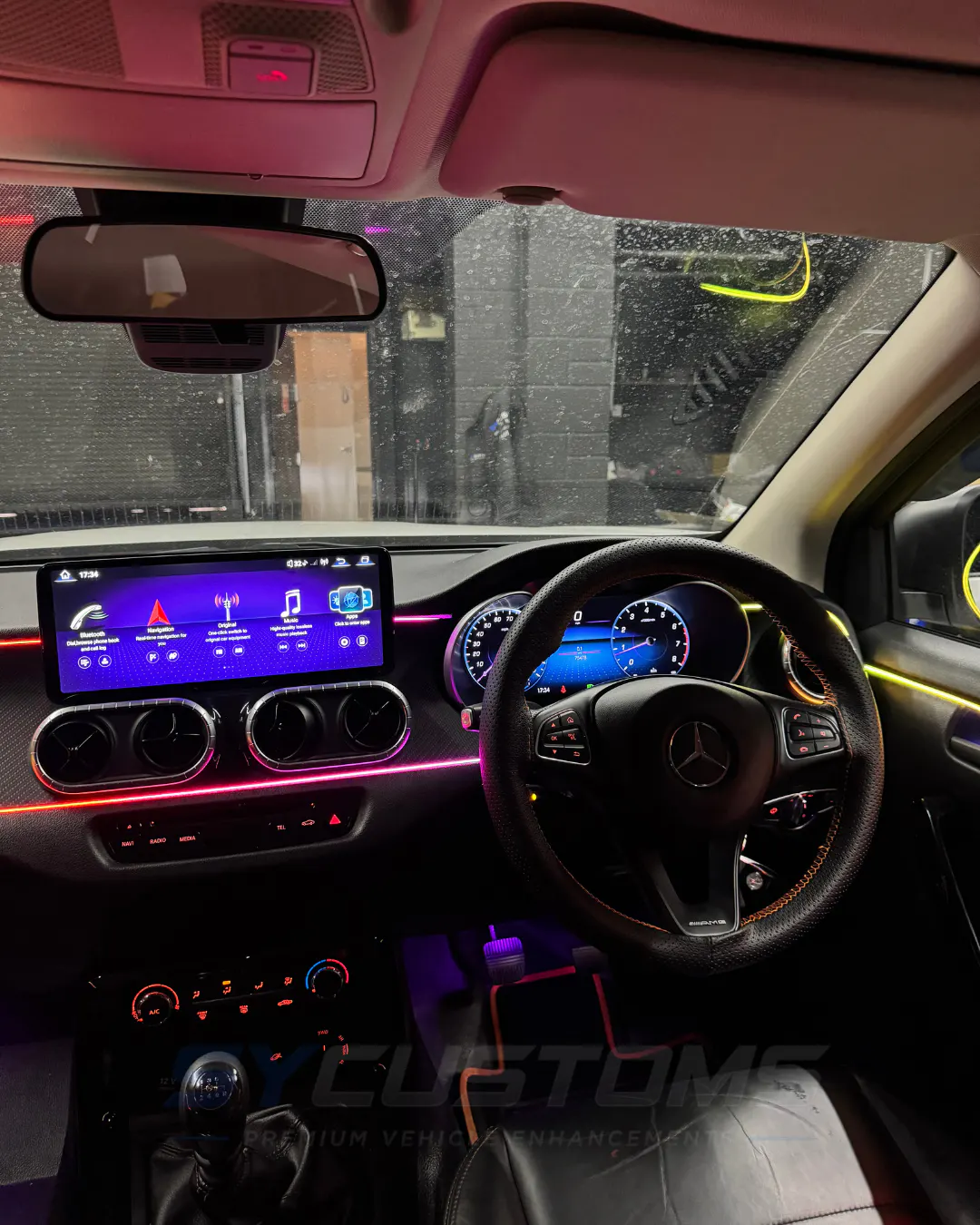 Mercedes X-Class Universal Ambient Lighting, Screen upgrade, Digital Cluster upgrade installation