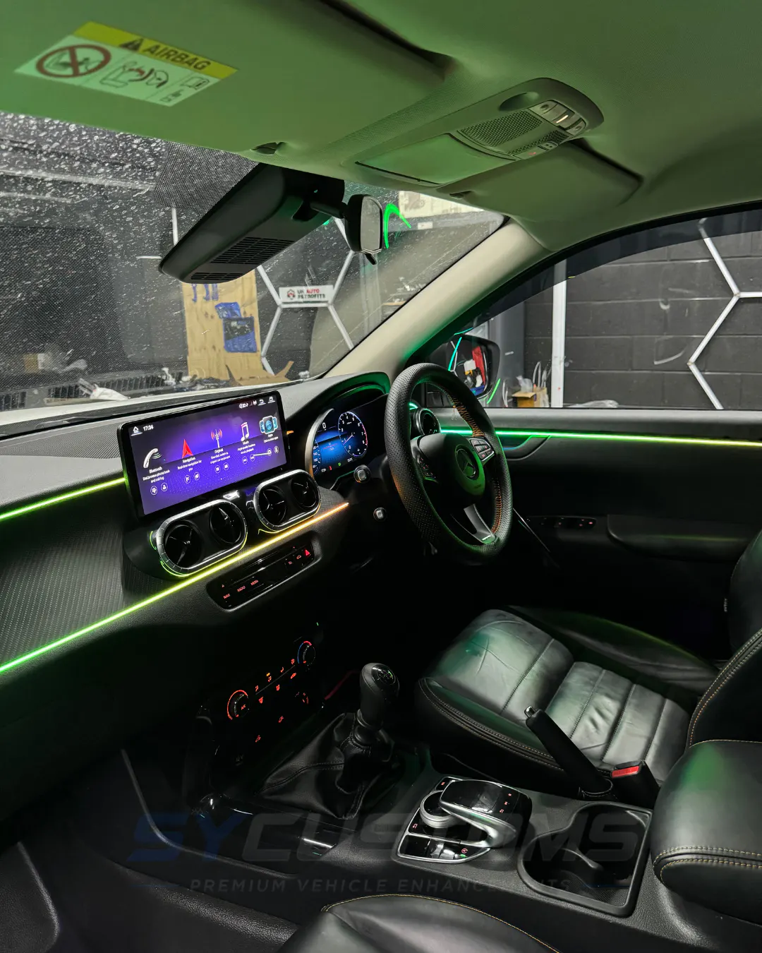 Mercedes X-Class Universal Ambient Lighting, Screen upgrade, Digital Cluster upgrade installation