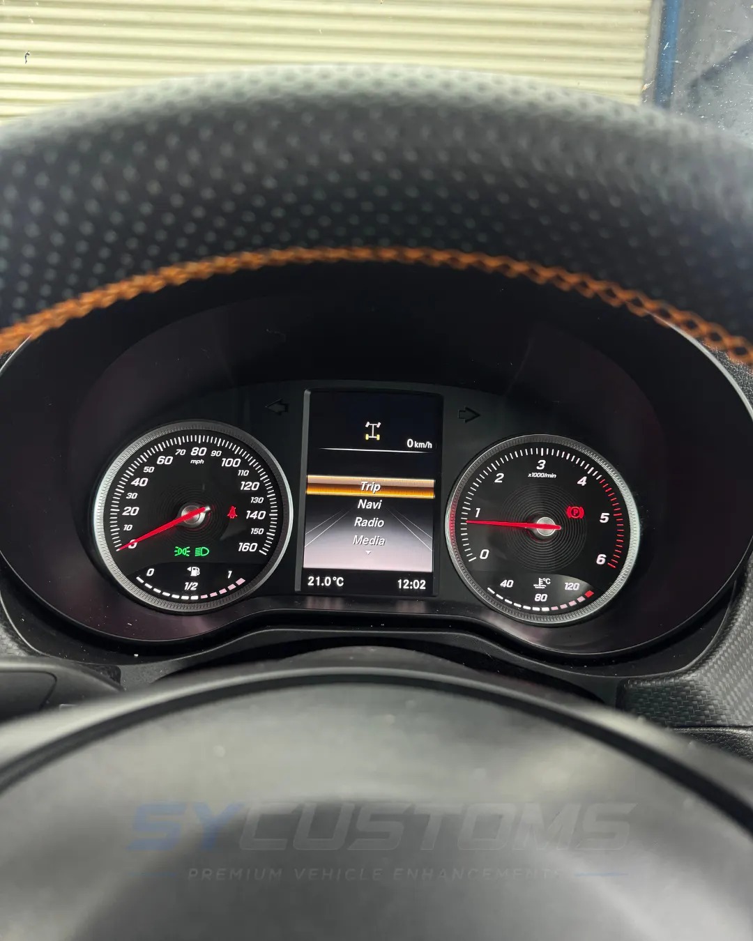 Mercedes X-Class before universal ambient lighting, screen upgrade, digital cluster upgrade installation