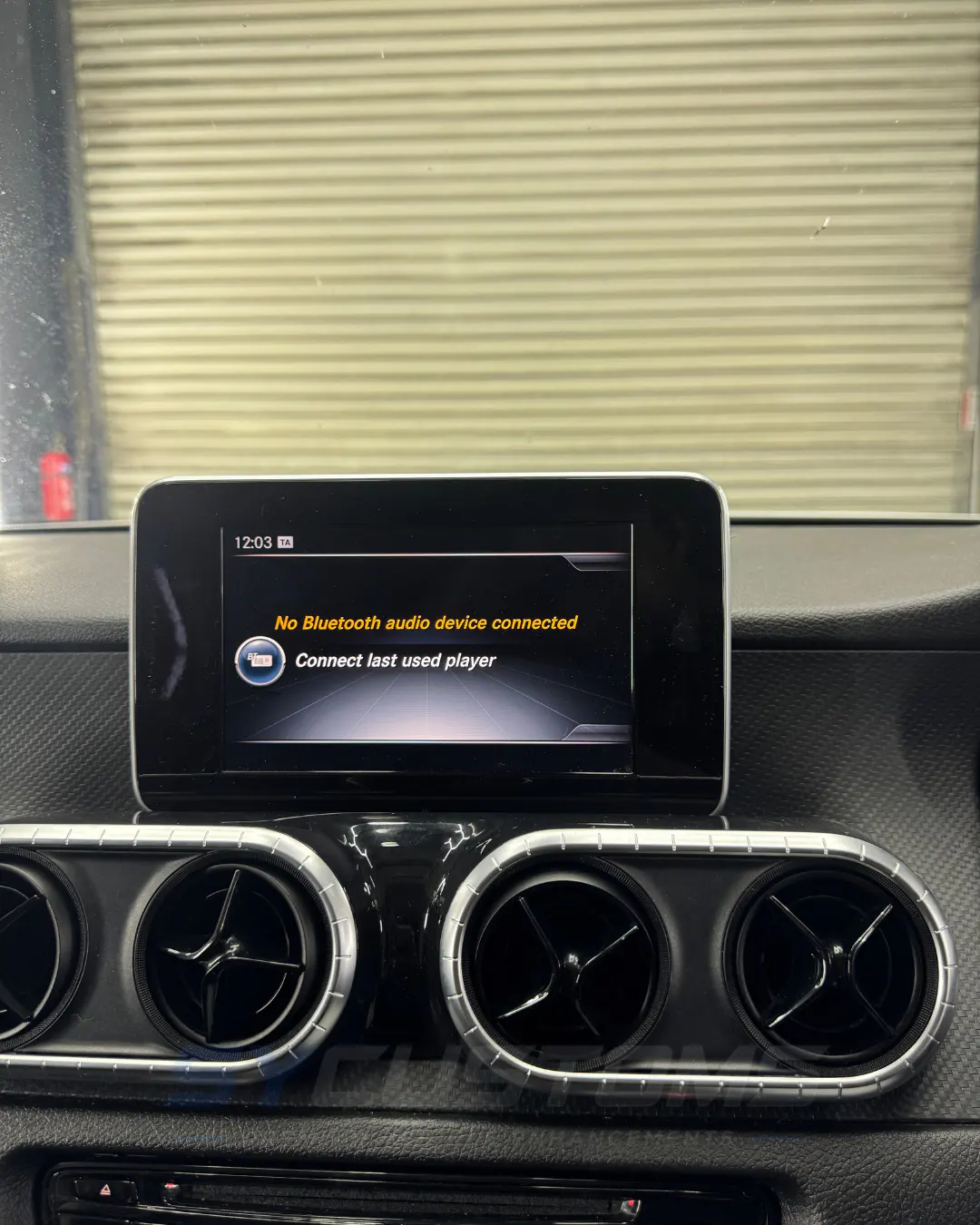 Mercedes X-Class before universal ambient lighting, screen upgrade, digital cluster upgrade installation
