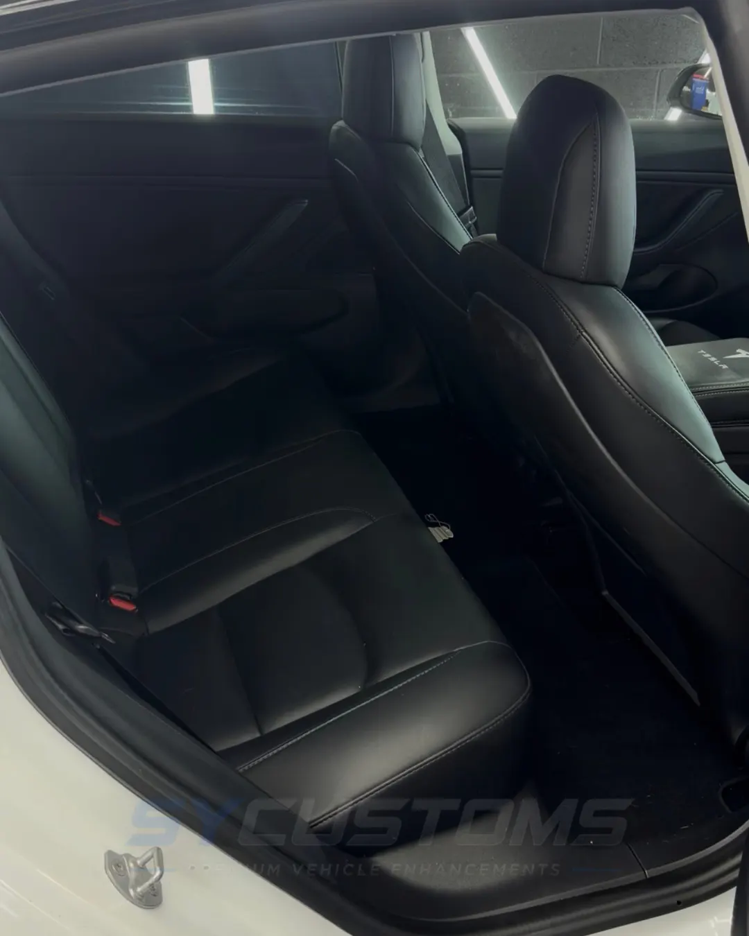 Tesla Model 3 before oem ambient lighting installation